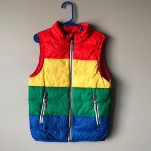 Hanna Andersson Rainbow Superlight Packable Down Vest 120 6-7Y Unisex